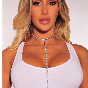 Rhinestone choker necklace